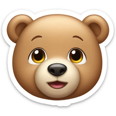 miu miu soft tan teddy bear with blush cheeks sticker