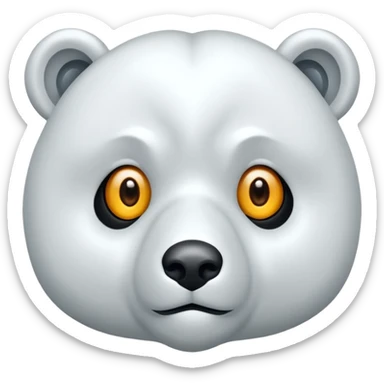 Que el oso polar este cerrando un ojo y el otro ojo abierto sin que los ojos queden manchadoa sticker