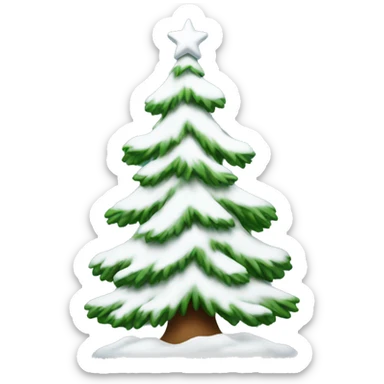 christmas tree with snow  sticker