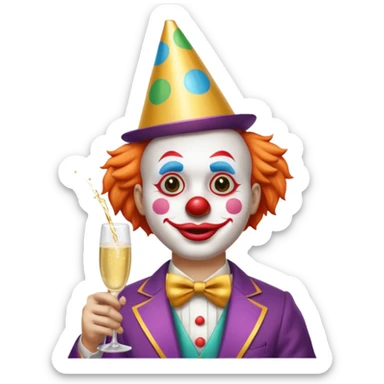 Clown on New Year’s Eve 2026 sticker