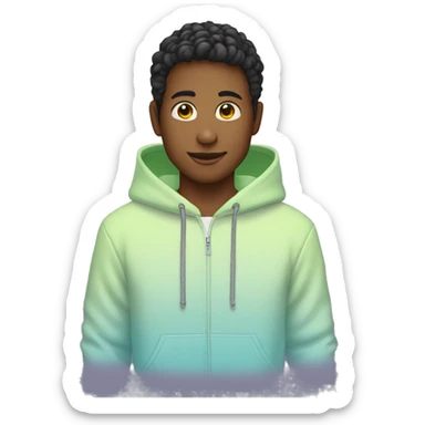 Boy with gradient hoodie sticker