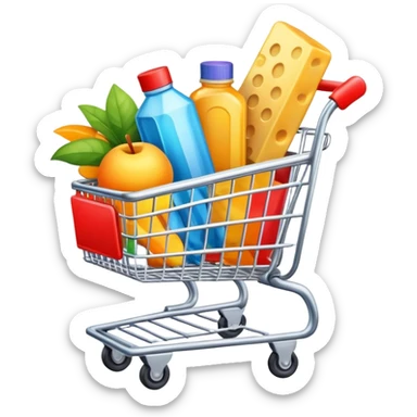ecommerce shopping cart with items sticker