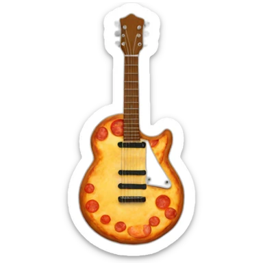 Pizza shaped guitar sticker