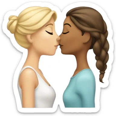 ladies smooching sticker