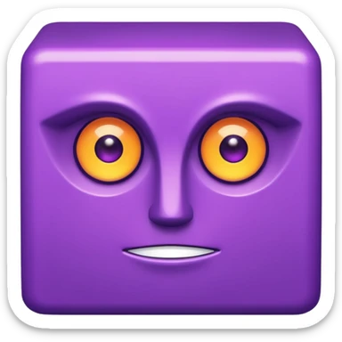 purple cube face sticker