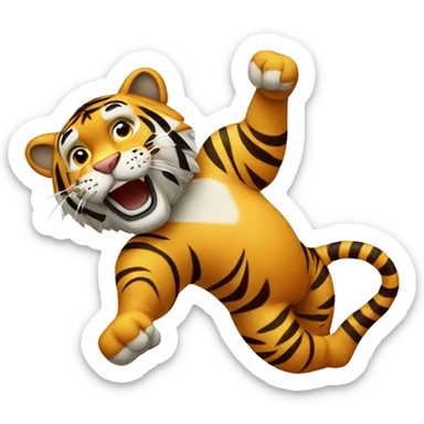 A TIGER doing a cartwheel sticker