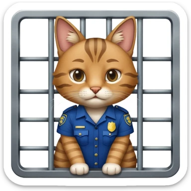  jail place with police cat sticker