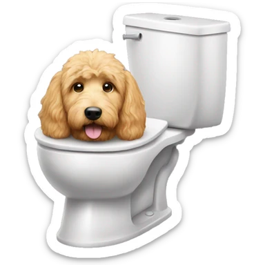 Golden doodle on the toilet sticker