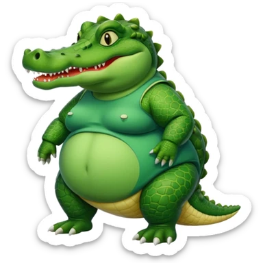 Female alligator with the humanoid fat chubby body sticker
