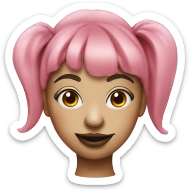 Female clown with pig nose and bangs sticker