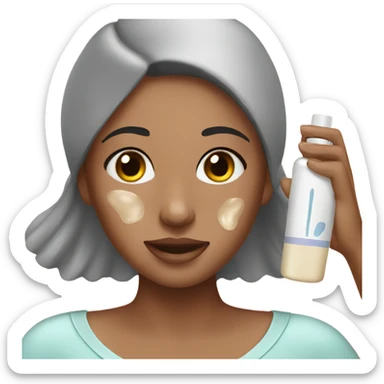 A girl doing skin care sticker