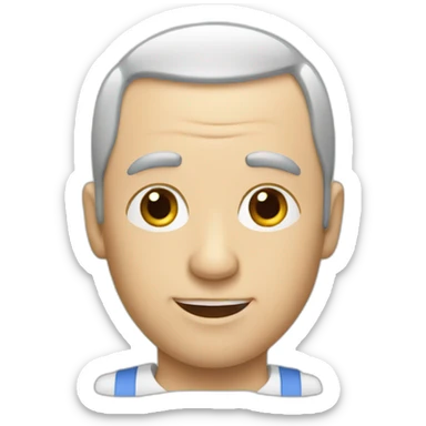 balding guy wearing working cloth sticker