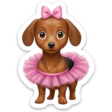 Mini dachshund with a tutu sticker
