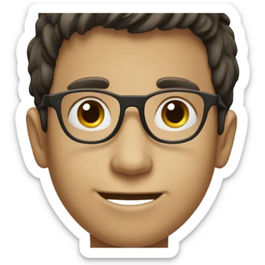 smiling boy in glasses with dark hair sticker