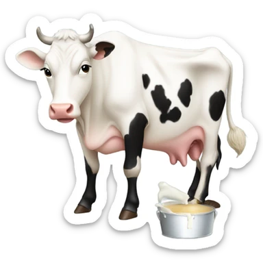 Milking a cow sticker