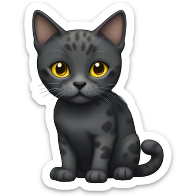 dark gray tortoiseshell cat with yellow eyes sticker