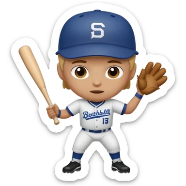 Baseball player getting spanked sticker