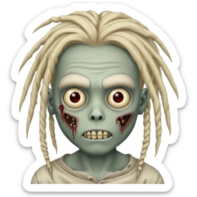 Zombie boy with dreads sticker