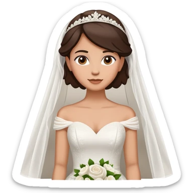 brunette lesbian wedding sticker