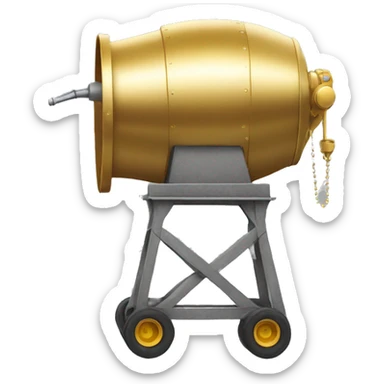a cement mixer wearing gold jewelry sticker