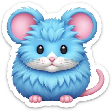 Toy for a cat, fluffy, fake mouse, bright colors sticker