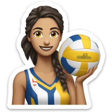 Una chica morena jugando voleibol sticker