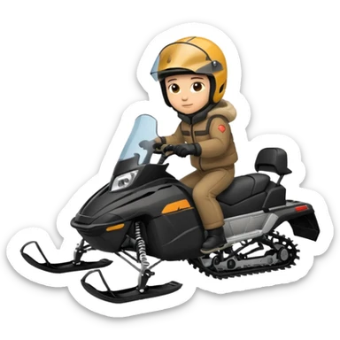 Black Snowmobile with rider sticker