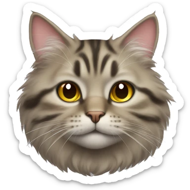 fluffy tabby cat sticker