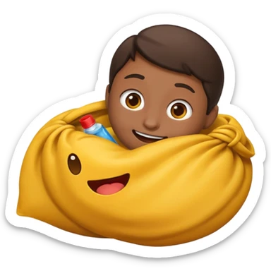 Um emoji de um ladrão segurando um saco de dinheiro sticker