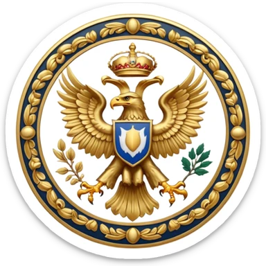 Bicephalous Eagle crest / brosch in a cirkel sticker