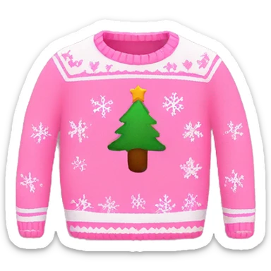 Pink Christmas sweater sticker