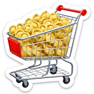 Supermarket trolley euro tortellini inside sticker