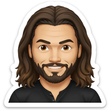 Blue eyes Jason mamoa longer hair smiling black shirt tan sticker