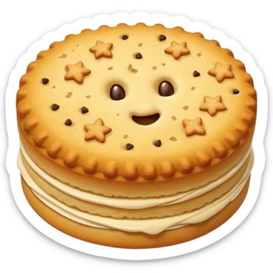 vanilla biscuit with crumbs sticker