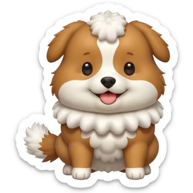 a full body of cute dog with puffer sticker
