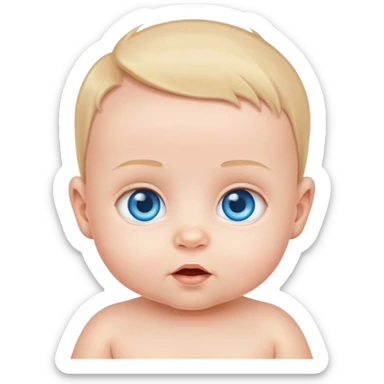 adorable baby infant with striking bright blue eyes sticker