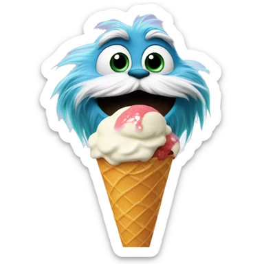 Lorax eating ice cream sticker