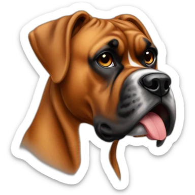 German boxer with an extremely long tongue, no white marks sticker