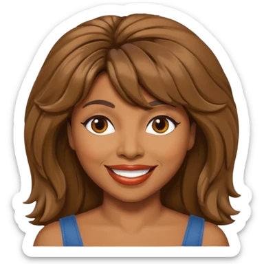 Tina Turner with brown long hair sticker