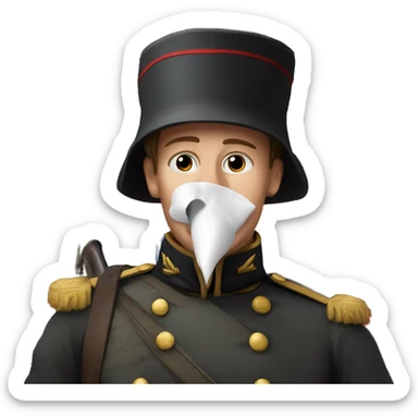 British soldier in the Crimean War blows his nose sticker