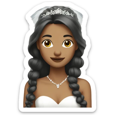 
bride with long hair sticker