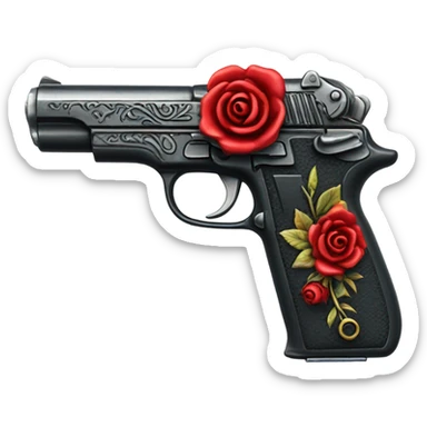 Red rose pistol  sticker