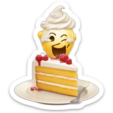 Chat qui mange un gâteau sticker