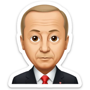 recep tayip erdoğan detaylı yüz hatları belirgin ve birazda bulanık sticker