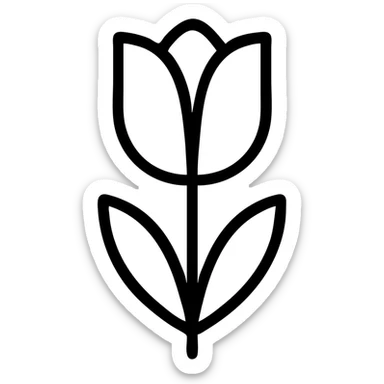 outlined tulip icon sticker