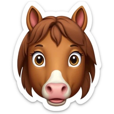 horse face, cute expression sticker