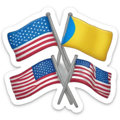 Ukrainian and USA flags sticker