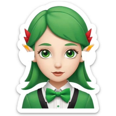 female elf with bow tie sticker