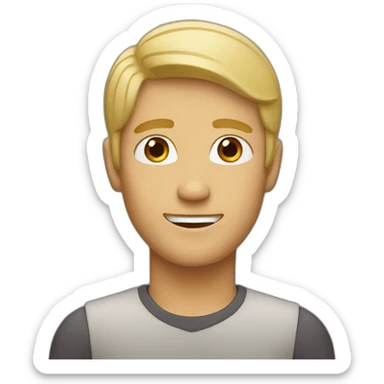 Blonde man with Brown eyes signaling ok sticker