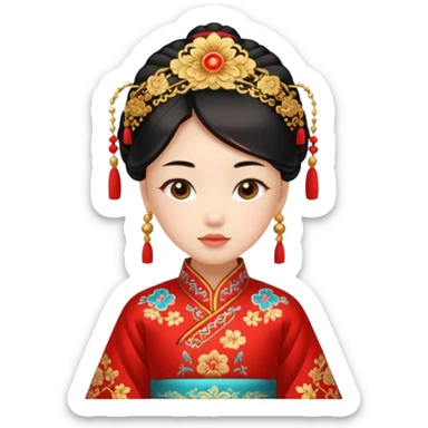 chinese girl in traditional costume sticker